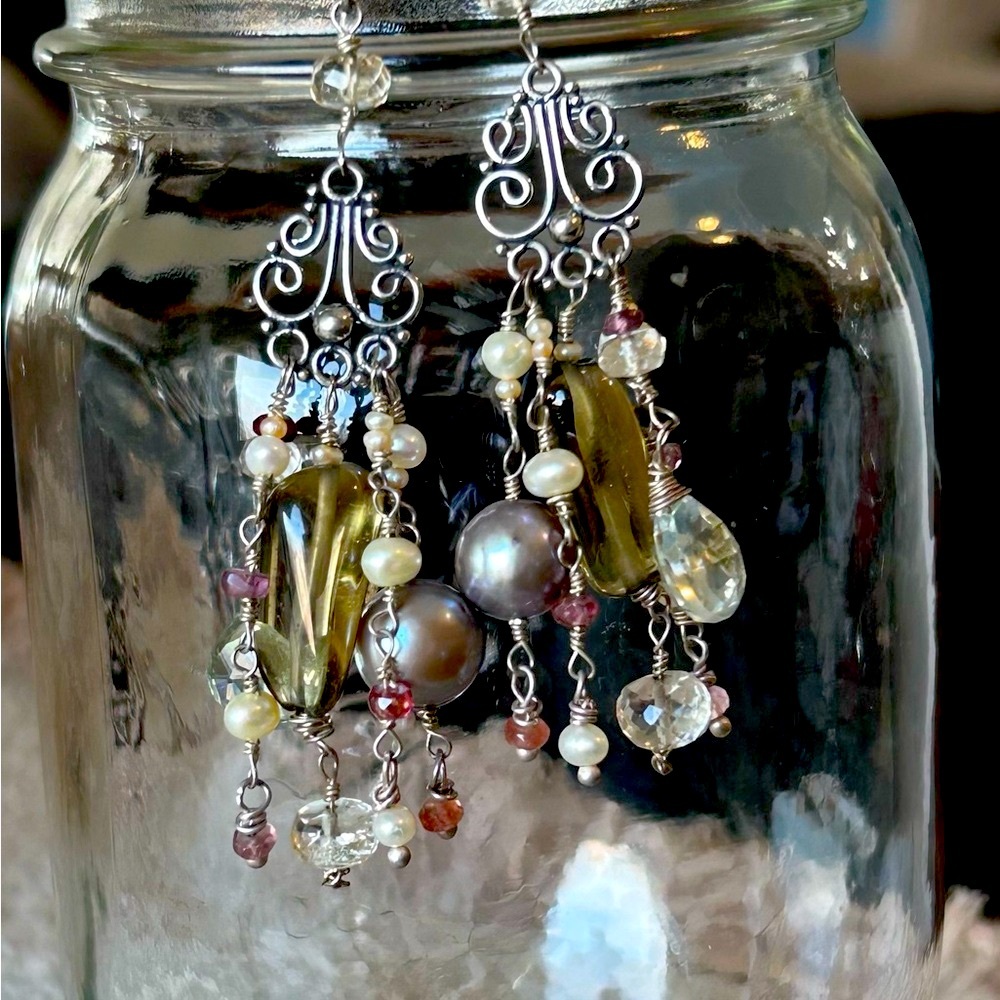 Gorgeous one of a kind custom made earrings.